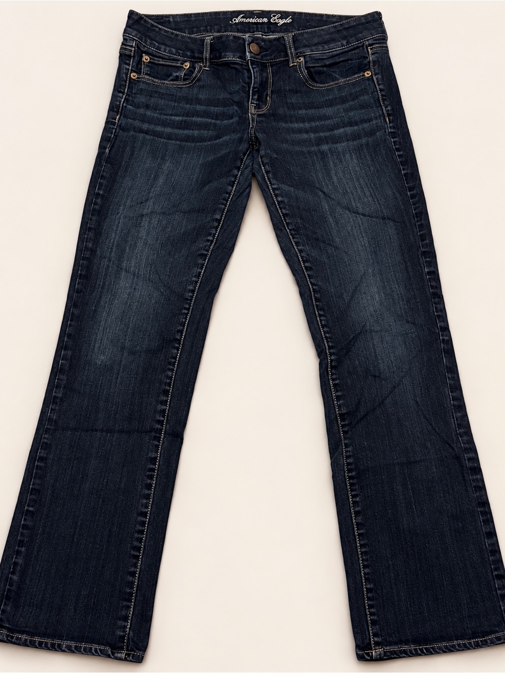American Eagle Stretch Straight Jeans Size 8 Regular Dark Wash